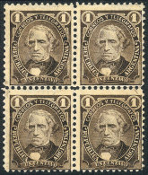GJ.99, 1899 1c. Velez Sársfield WITH Globes Watermark, BLOCK OF 4 WITH WATERMARK IN THE 4 STAMPS (very... - Autres & Non Classés