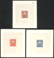 GJ.77/79, 1884 Little Envelopes, Cmpl. Set Of 3 Values, DIE PROOFS In The Issued Colors, Printed On Cards,... - Andere & Zonder Classificatie