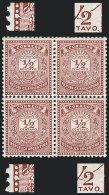 GJ.61a + 61b, 1882 ½c. Little Envelope, Block Of 4, The Left Stamps With Variety '8th Vertical Pearl At Left... - Sonstige & Ohne Zuordnung