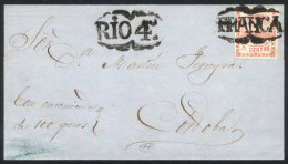 GJ.1e, 5c. Red With Variety 'two Periods After CENTAV', Franking A Folded Cover Sent To Córdoba, FRANCA... - Briefe U. Dokumente