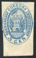 GJ.1, 5c. Blue, With Lower Sheet Margin, Very Fine Quality! - Cordoba (1858-1860)