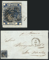GJ.5, Dos Pesos Blue, Beautiful Copy Of Wide Margins Franking A Folded Cover Sent To San Nicolás On... - Buenos Aires (1858-1864)