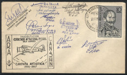 22/FE/1967: Inauguration Of The Petrel Air-sea Antarctic Station, Signed By The Staff, VF And Rare! - Sonstige & Ohne Zuordnung