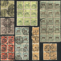 PERFINS: 96 Blocks Of 4 Or Larger Of Stamps Used During The INFLATION Period, All With Commercial Perfins, From A... - Sammlungen