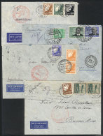 4 Airmail Covers Sent To Argentina Between 1937 And 1939, Fine To VF Quality, Nice Postages! - Otros & Sin Clasificación