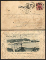 Rare Postcard (S.M. Yacht Kaiseradler Und Die Manöverflotte) Franked With 10Pf. And Sent From Kiel To Brussels... - Autres & Non Classés