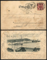 Rare Postcard (S.M. Yacht Kaiseradler Und Die Manöverflotte) Franked With 10Pf. And Sent From Kiel To Brussels... - Other & Unclassified