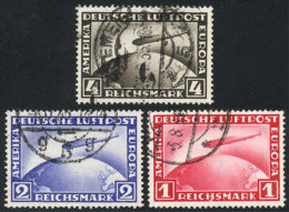 Sc.C35/37, 1928/31 Zeppelin, Cmpl. Set Of 3 Used Values, VF Quality, Catalog Value US$122+ - Poste Aérienne & Zeppelin