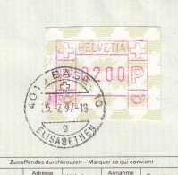 Svizzera 1997 - Affrancatura Meccanica Rossa Su Frammento 25/7/1997 Basel - Máquinas De Franquear