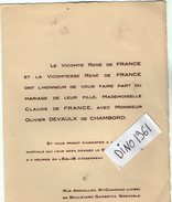 VP6498 - Faire Part De Mariage Melle C. De FRANCE & Mr O.DEVAULX De CHAMBORD - SAINT CHAMOND & GRENOBLE - Annunci Di Nozze