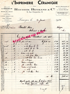 87 - LIMOGES - FACTURE L' IMPRIMERIE CERAMIQUE- ROUDIER BEYRAND- PORCELAINE- PORCELAINES-15 RUE CHARPENTIER-1934 - Drukkerij & Papieren
