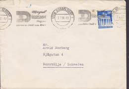 Deutsche Post Aliierte Zone ERNST REUFFER Slogan Flamme "Magnet" DÜSSELDORF 1951 Cover Brief NORRTÄLJE Sweden (2 Scans) - Covers & Documents