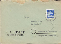 Deutsche Post Aliierte Zone J.A. KRAFT OPLE I. WESTF. 1950 Cover Brief Sweden - Covers & Documents