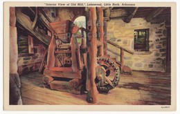 USA, LITTLE ROCK ARKANSAS AR, LAKEWOOD INTERIOR OF HISTORIC OLD STONE MILL, C1958 Vintage Postcard [6282] - Little Rock