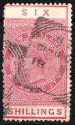 New Zealand 1882 6/- Rose Postal Fiscal  SGF14 - Fine Used - Fiscaux-postaux