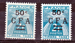 Réunion Taxe  37 CFA Variété Surcharge Décalée Et Normal Neuf ** MNH Sin Charmela - Postage Due