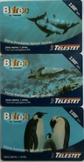 GREECE - Dolphins,Sea TurtlesPenguins, 3 Cards Telestet GSM Recharge, Used - Griechenland