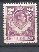 RHODESIA DEL NORD    1938 King George VI     USED - Nordrhodesien (...-1963)