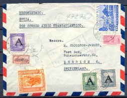 1951 , COLOMBIA , CERTIFICADO BOGOTÁ - ZÜRICH , POR AVION Nº 8 / CORREO AÉREO / TRANSOCEANICO , TRÁNSITOS , LLEGADA - Colombie