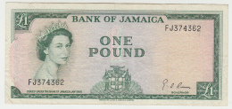 Jamaica 1 Pound 1960 (1964) VF++ P 51Ce - Jamaique