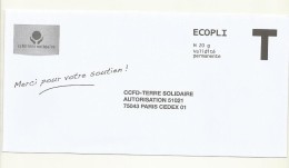 ENVELOPPE T CCFD TERRE SOLIDAIRE    ECOPLI - Cartes/Enveloppes Réponse T