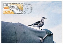 TAAF - Carte Maximum - Goéland Dominicain - Albert Faure Crozet - 1-1-1986 - Storia Postale