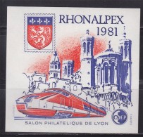 Feuillet Souvenir De La CNEP Salon Philatélique De Lyon 1981 Rhonalpex N°2 Non Dentelé 50544 - CNEP