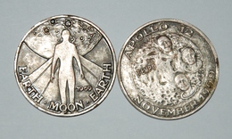 Italien - Tokens EARTH - MOON - EARTH And APOLLO 12  - 100 Gold 1969 Advert Token By IL TEMPO - Firma's