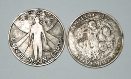 Italien - Tokens EARTH - MOON - EARTH And APOLLO 12  - 100 Gold 1969 Advert Token By IL TEMPO - Professionnels/De Société