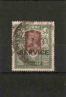 BURMA 1939 10R OFFICIAL SG O27 TOP VALUE OF THE SET FINE USED Cat £55 - Burma (...-1947)