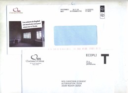 Enveloppe Reponse T Chretiens D'orient + Destineo - Cards/T Return Covers
