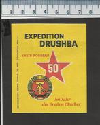 Propaganda Expedition Drushba, Kreis Rosslau, Wappen Der DDR ( Héraldique Heraldry ) Matchbox Labels DDR - Matchbox Labels