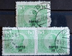 KING ALEXANDER-REGENT-PORTO-POSTMARK-SPLIT-PAIR-YUGOSLAVIA-1921 - Strafport