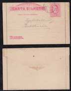 Brazil Brasil 1889 CB 18 80R Stationery Letter Card Postmark Rio 18.02.1889 - Entiers Postaux