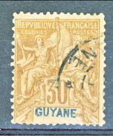 Guyane  1892 N. 38 C. 30 Bruno Usato Catalogo € 20 - Oblitérés