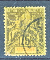 Guyane  1892 N. 41 C. 75 Violetto Su Giallo Usato Catalogo € 35 - Oblitérés