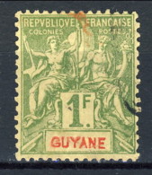 Guyane  1892 N. 42 F. 1 Oliva Usato Catalogo € 15 - Oblitérés