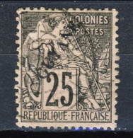 Guyane 1892 N. 23 C. 25 Nero Su Rosa Usato Catalogo € 40 X - Oblitérés