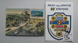 Griechenland 1779/80 Maximumkarte MC/MK ESST, 50. Jahrestag Der Deutschen Invasion Auf Kreta - Maximum Cards & Covers