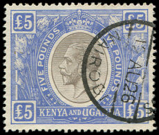 KENYA-OUGANDA 22 : 5£. Bleu Et Noir, Obl., TB - Autres & Non Classés