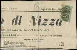 39B   1c. Olive, R II, PAIRE Obl. Càd T17 NICE 13/5/71 Sur Grand Fragment De Journal "Il Pensiero Di Nizza", TTB, - Autres & Non Classés