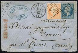 14A Et 16, 20c. Bleu T I Et 40c. Orange, Obl. PC 2718 S. Env. CHARGE, Càd T15 ROMANS 4/10/59, TB - Other & Unclassified