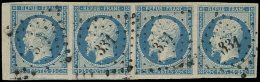 10   25c. Bleu, BANDE De 4 Grandes Marges, Obl. PC 331, Superbe - Autres & Non Classés