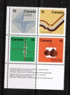 CANADA  Scott # 582-5** VF MINT NH INSCRIPTION BLOCK---LOWER LEFT - Blocks & Sheetlets