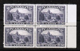 CANADA  Scott # 226** VF MINT NH BLOCK Of 4 MAJOR RE-ENTRY (lower Right Stamp) RARE!! - Blocks & Sheetlets