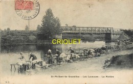 44 St Philbert De Grandlieu, Les Laveuses, La Rivière, Carte Pas Très Courante Affranchie 1905 - Saint-Philbert-de-Grand-Lieu