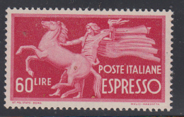 Italia - Espresso 60 Lire ** MNH Filigrana NS - Varietà E Curiosità
