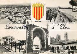 -ref-T35 - Pyrenees Orientales - Elne - Souvenir D Elne - Multi Vues  Dont Place Et Salle Helena - Carte Bon Etat - - Elne