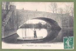 CPA - YONNE - MALIGNY - LE GRAND PONT En 1904 - Animation, Pêcheur Dans Une Barque - Cliché E.M. Lenoble  / 23 - Autres & Non Classés