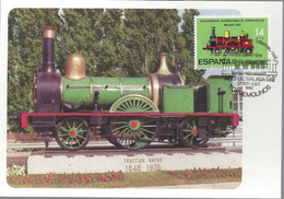 ESPAGNE - CARTE MAXIMUM 1er JOUR - N° 2293 - CONGRES CHEMINS De FER - TRAIN - Cartoline Maximum